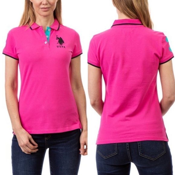 US Polo Assn. New With Tags Pink Triple Crown USPA Polo - Women Size Large - Picture 15 of 15